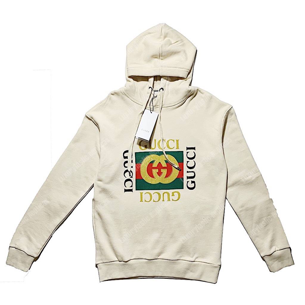 G*u*i oversize sweatshirt with G*u*i logo white