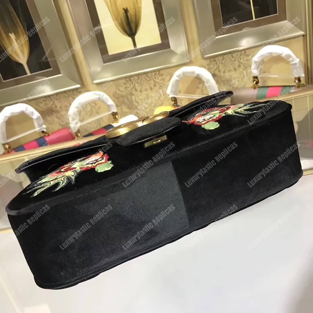 G*u*i gg marmont medium velvet bag dragon