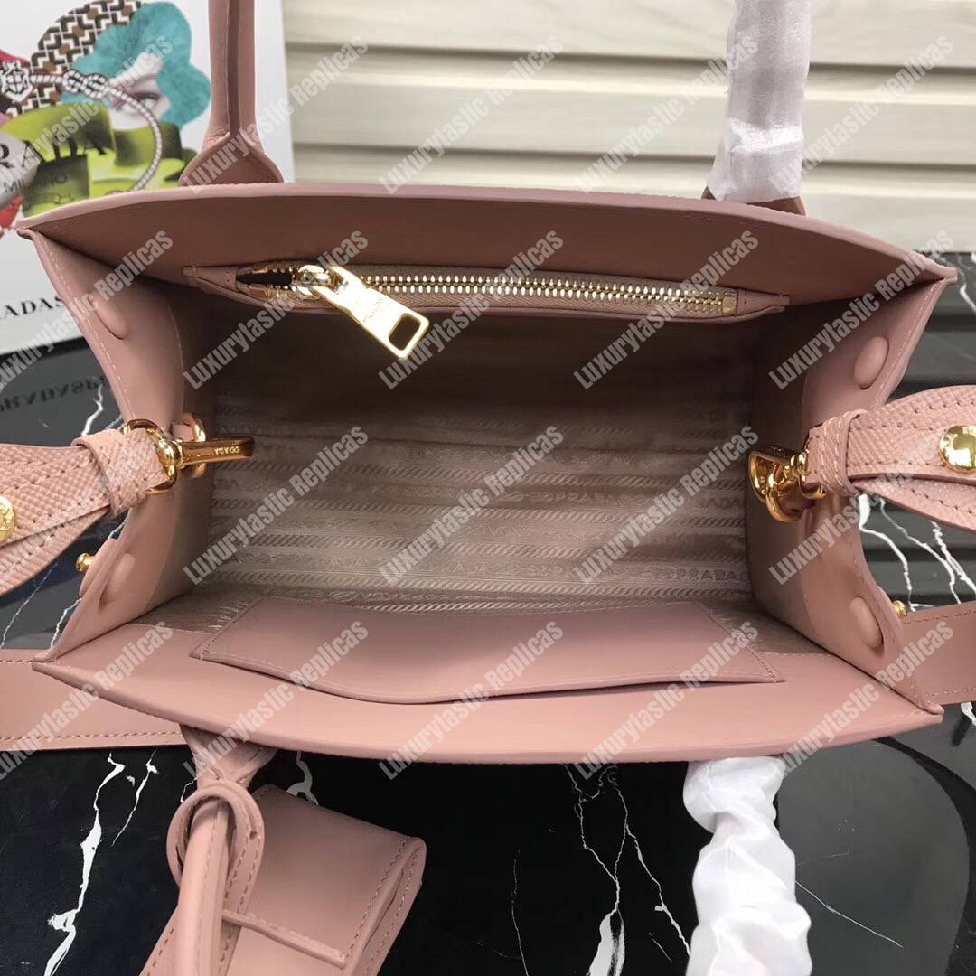 pra*a monoCh*0me saffiano leather bag magnolia