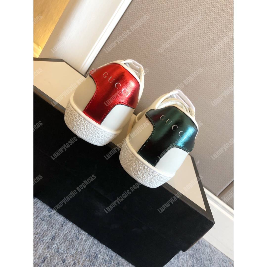 G*u*i ace sneaker with G*u*i blade white