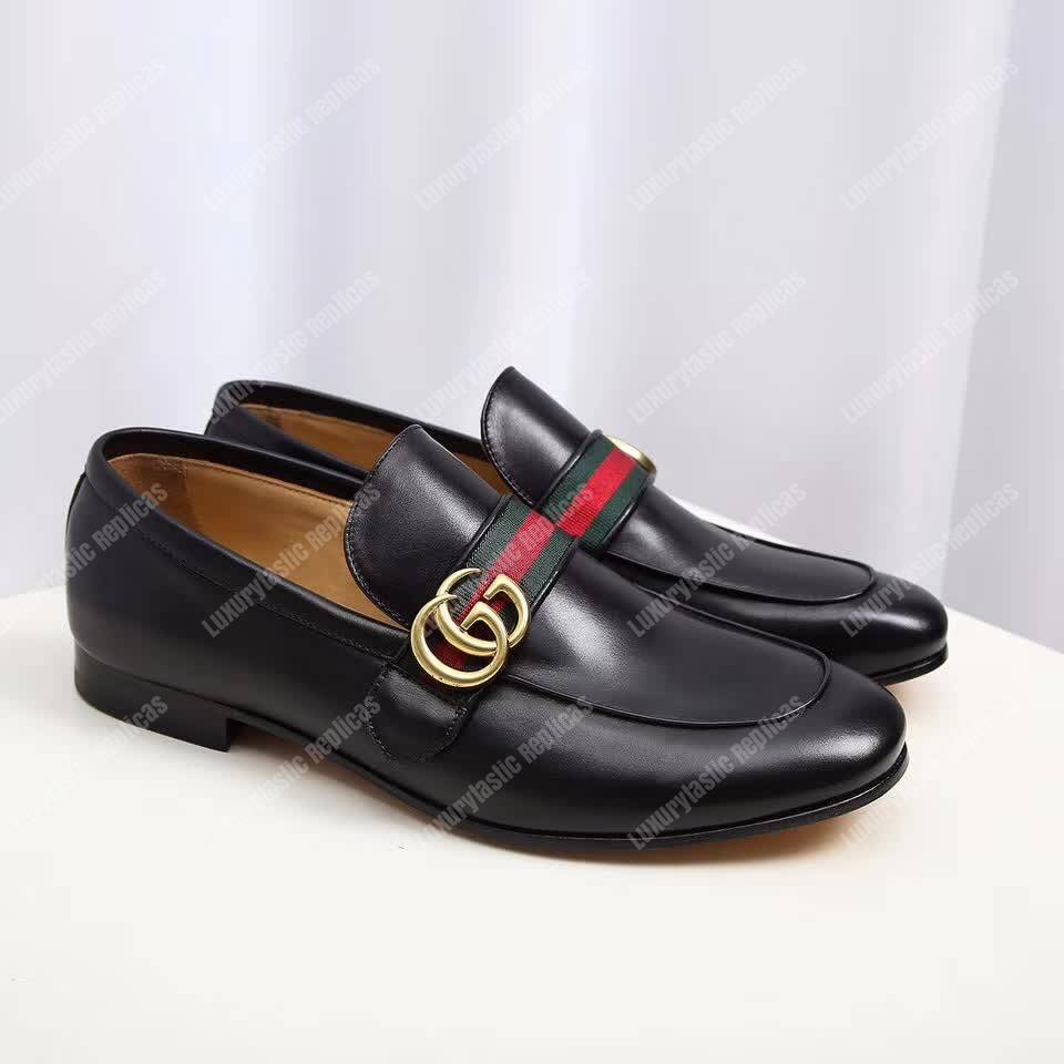 G*u*i leather loafer with gg web