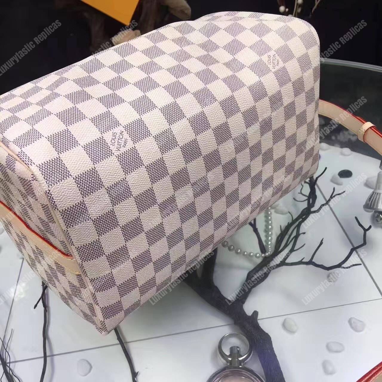LV Speedy Bandouliere 30 Damier Azur Canvas