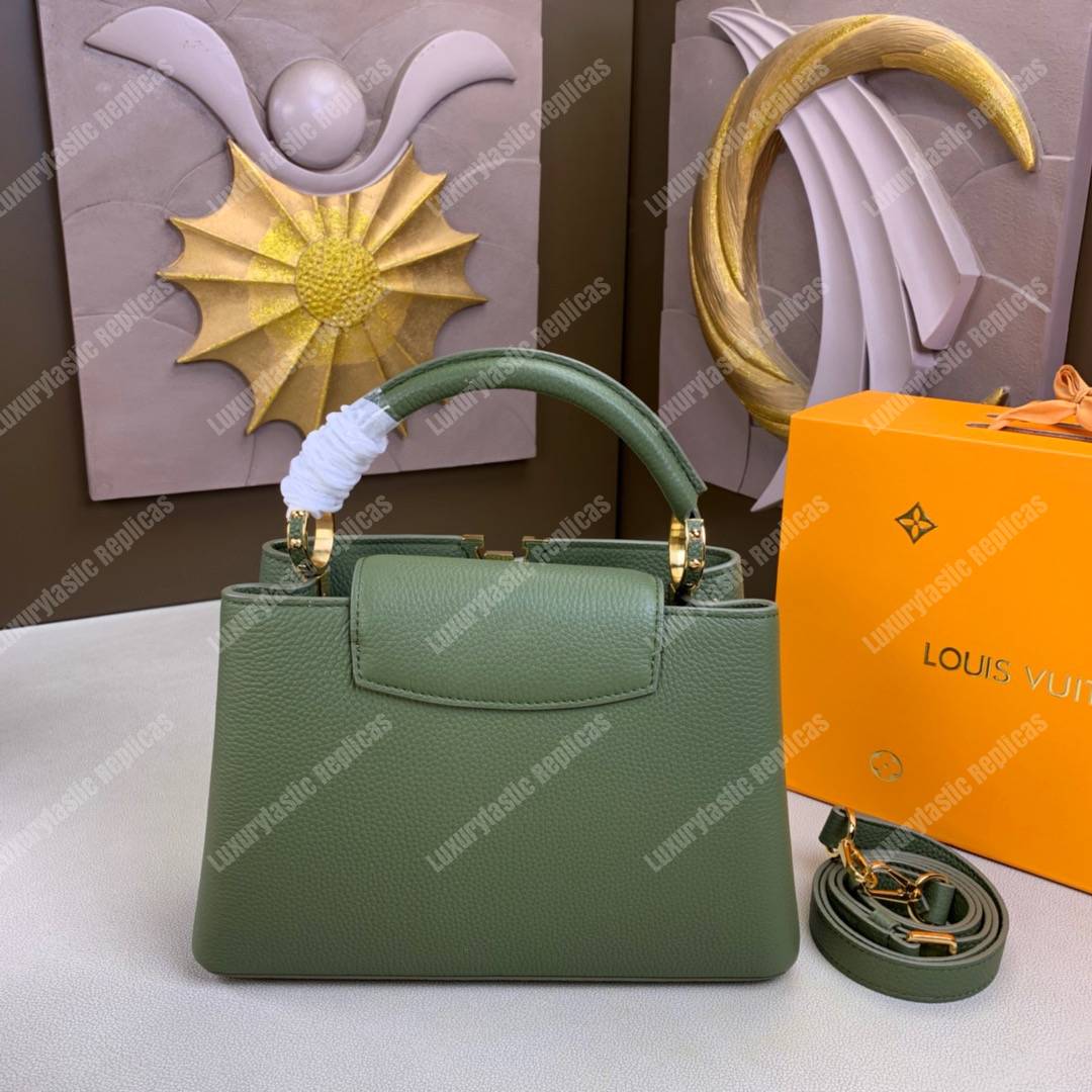 LV Capucines BB Taurillon Leather Monogram Flowers allover Khaki