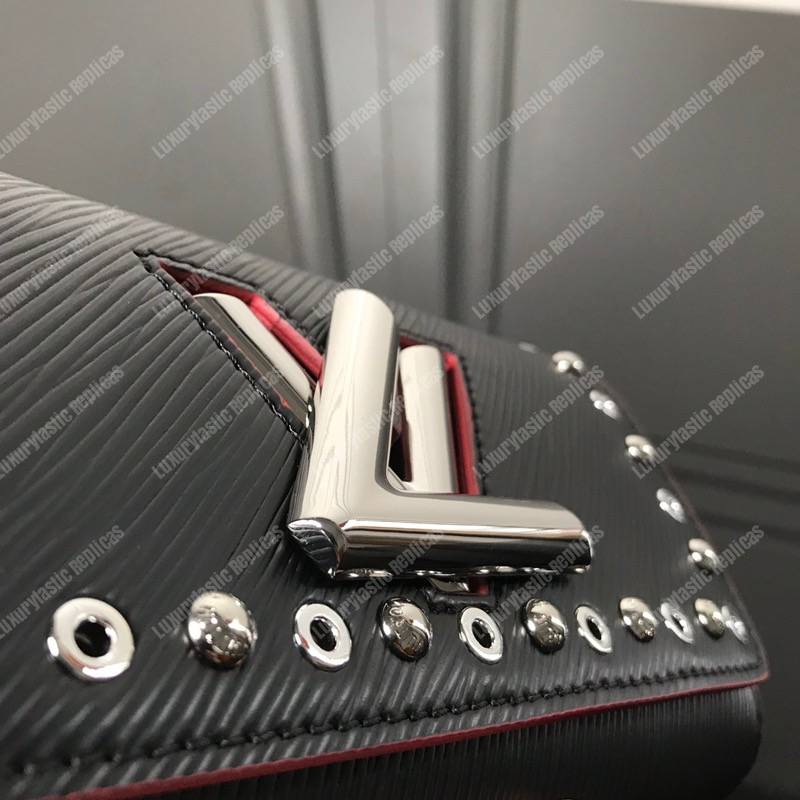 LV Twist Chain Wallet Epi Leather Black