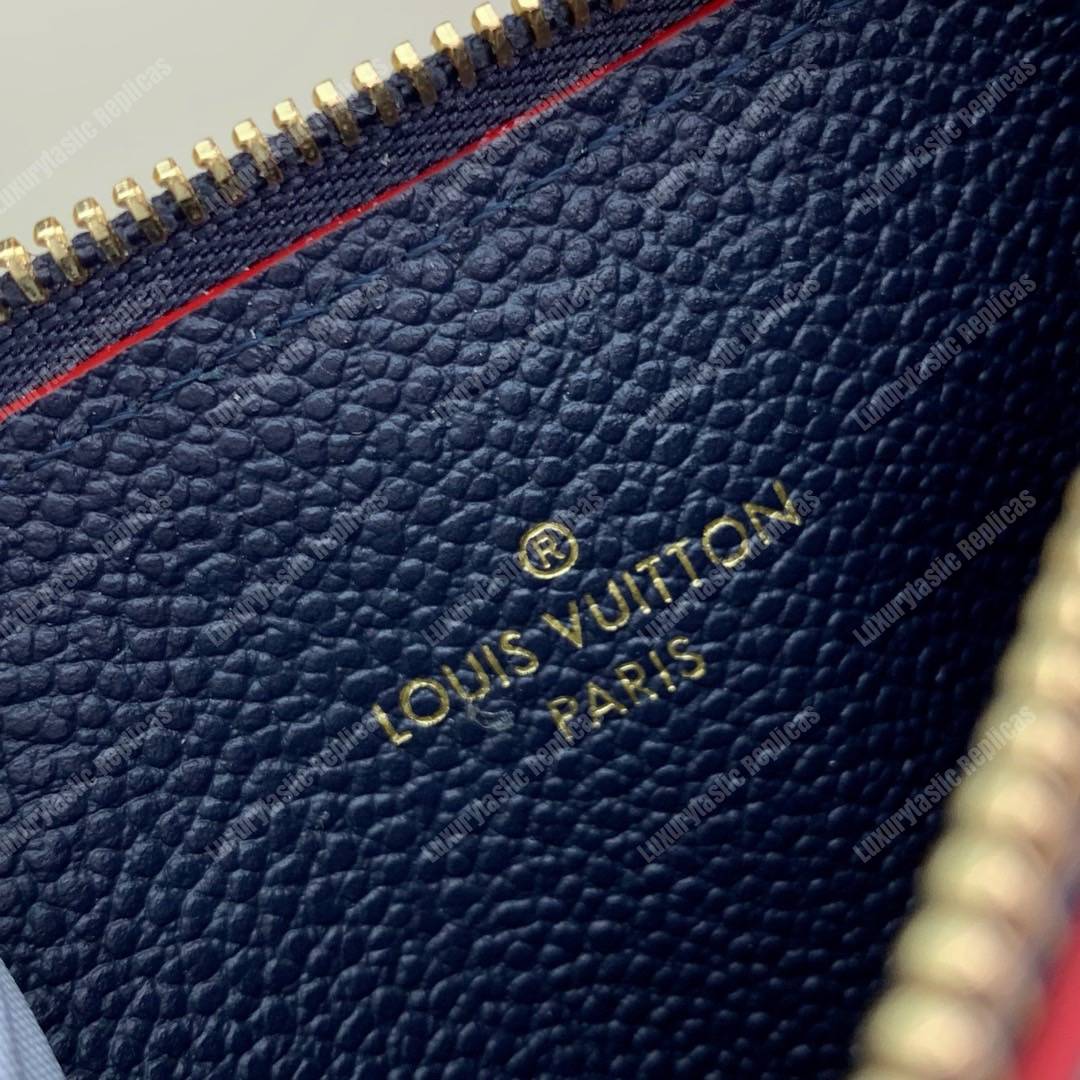 LV Zipped Card Holder Monogram Navy Red