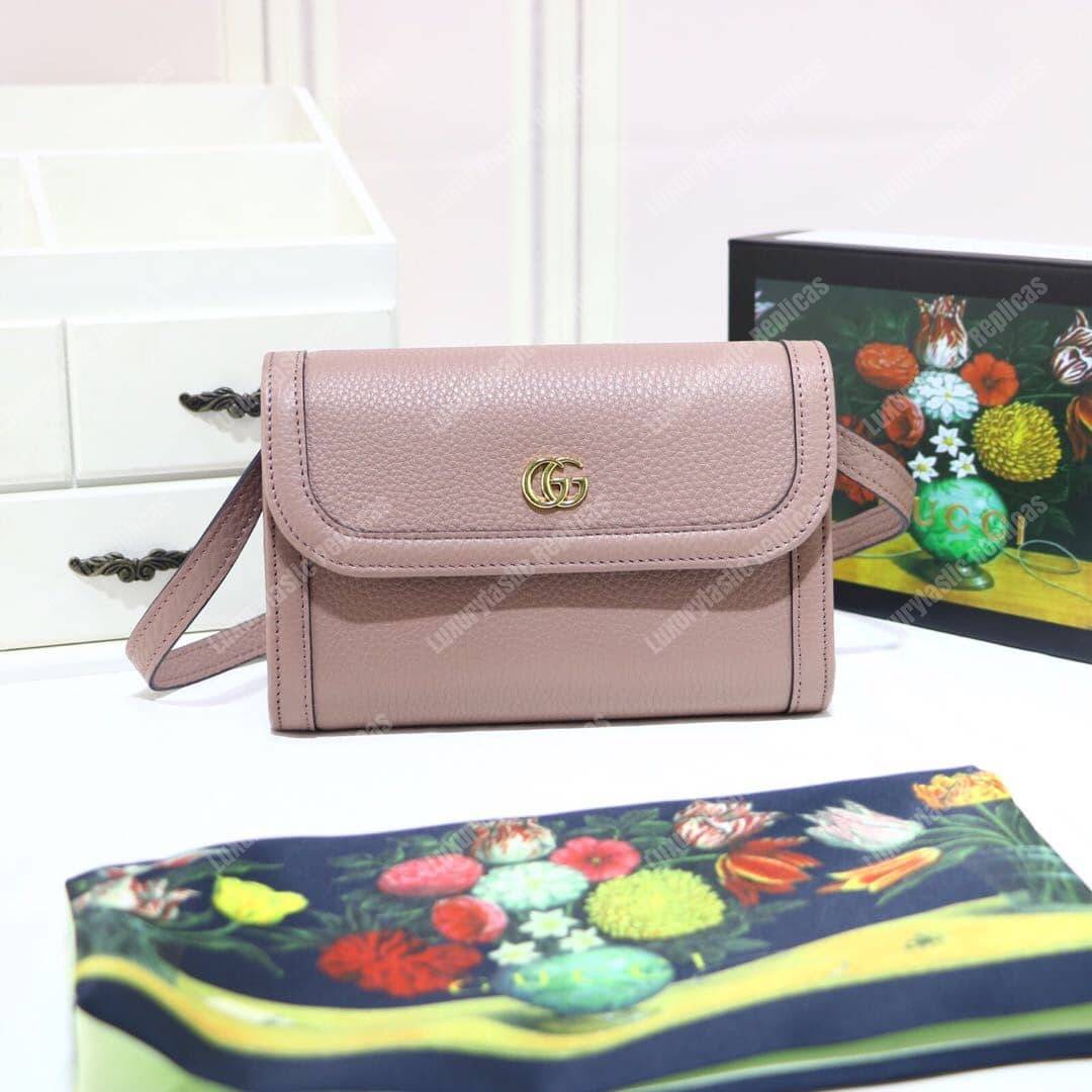 G*u*i gg calfskin mini shoulder flap bag magnolia
