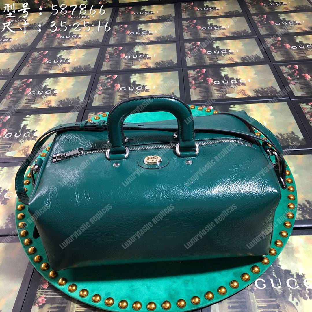 G*u*i soft leather backpack dark green