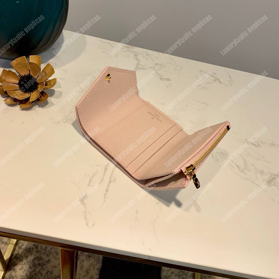 LV Zoe Wallet Damier Azur Rose Ballerine Pink
