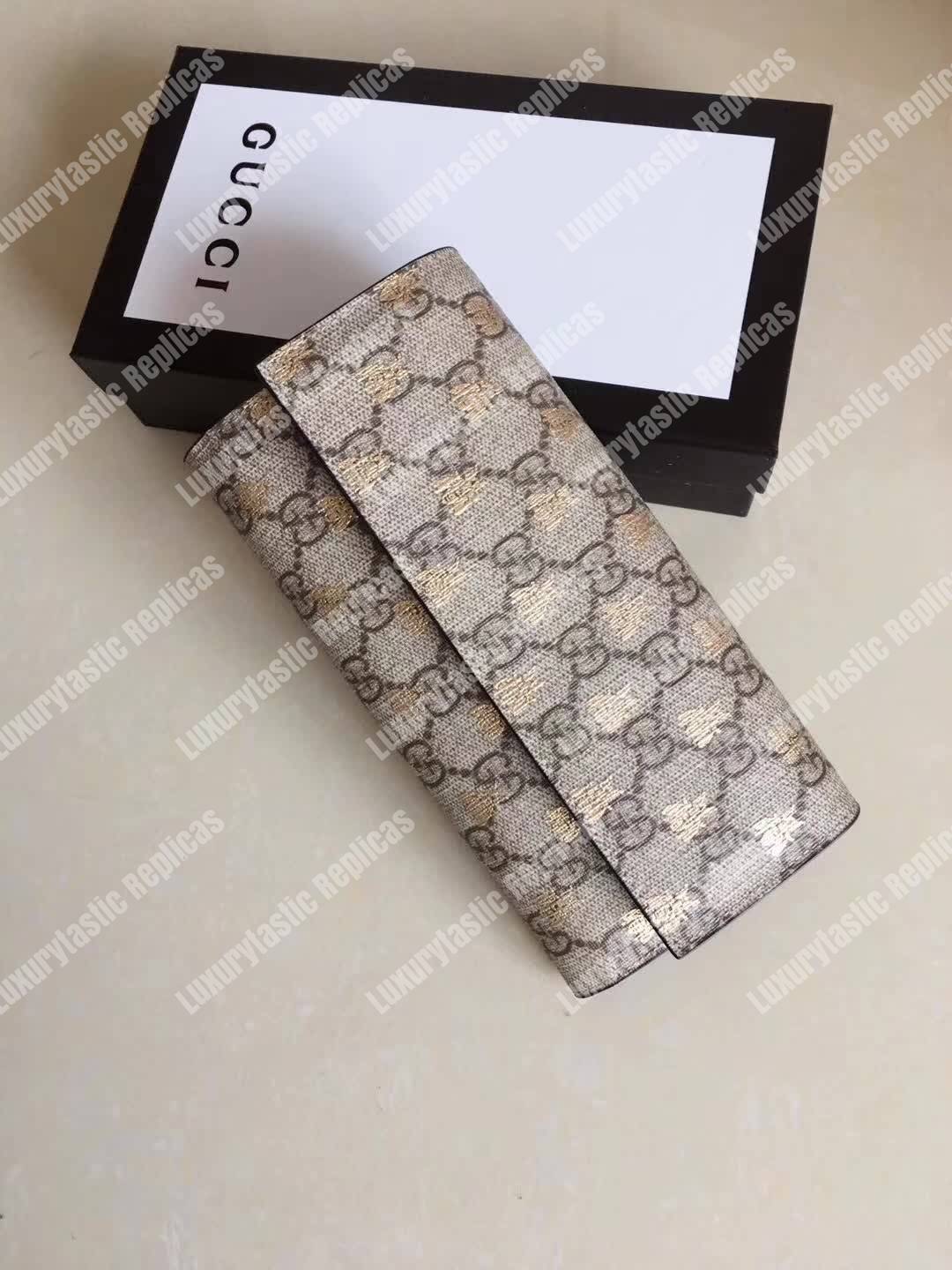 G*u*i gg sup*e bees wallet beige/ebony