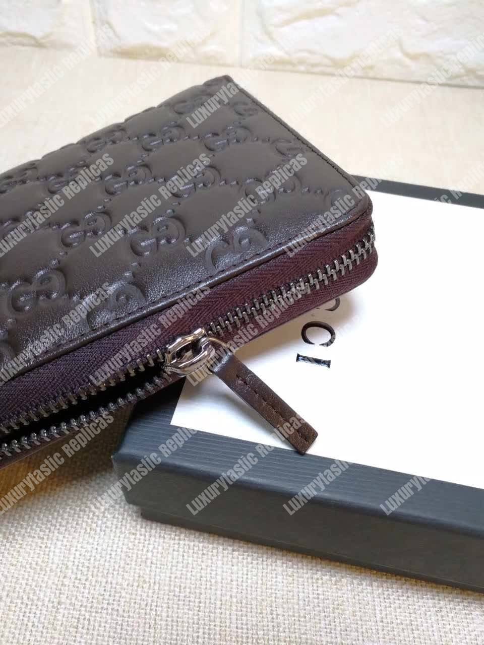 G*u*i gg signature continental zip around wallet black
