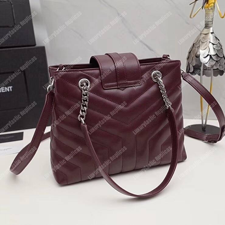 Saint Laurent Small Loulou Shopping Bag Dark Red