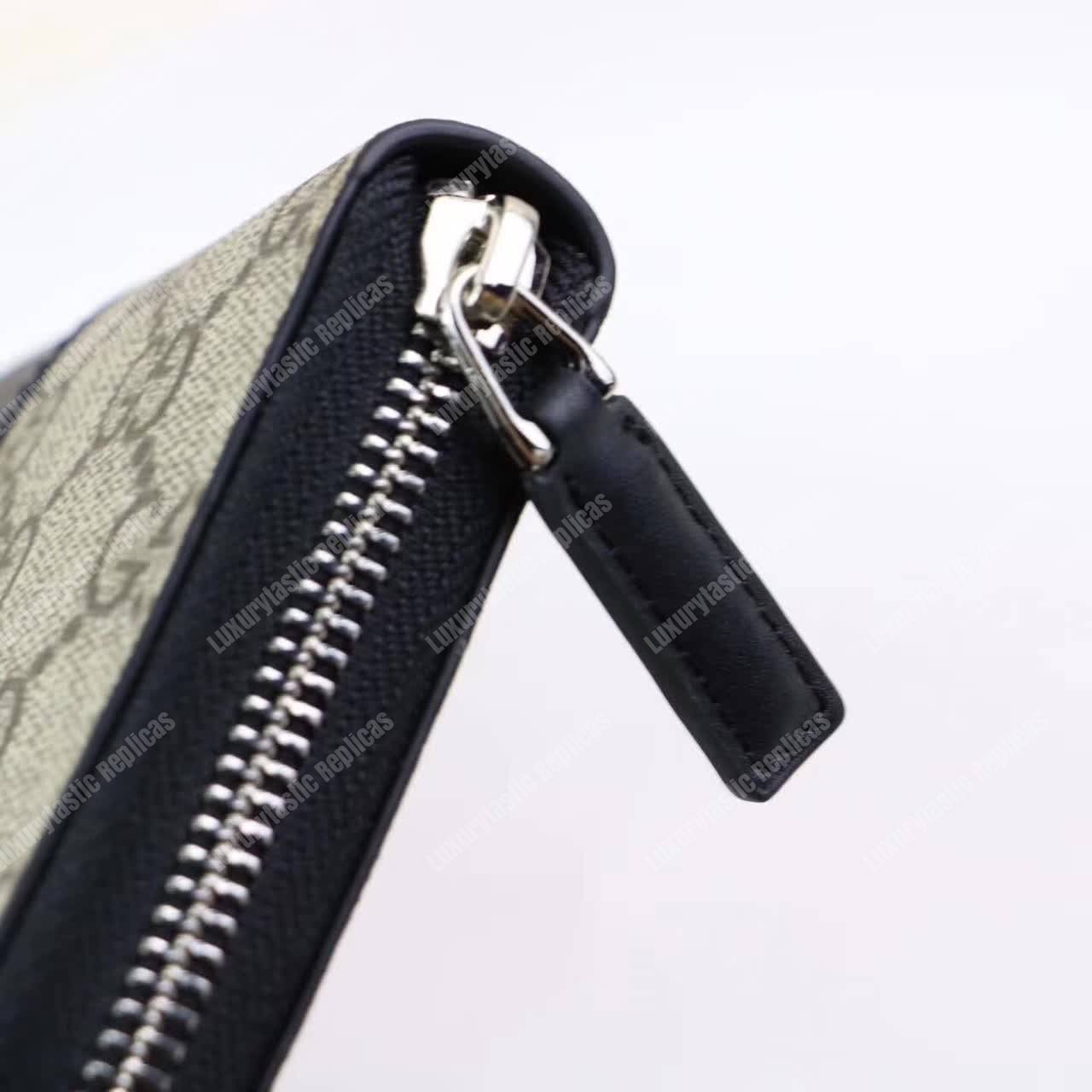 G*u*i gg sup*e zip around wallet beige/ebony