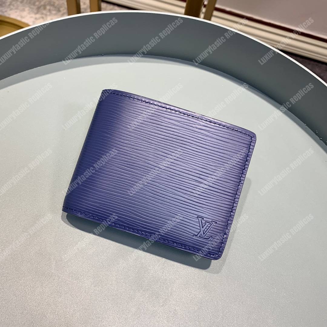 LV Multiple Wallet Blue Oxford