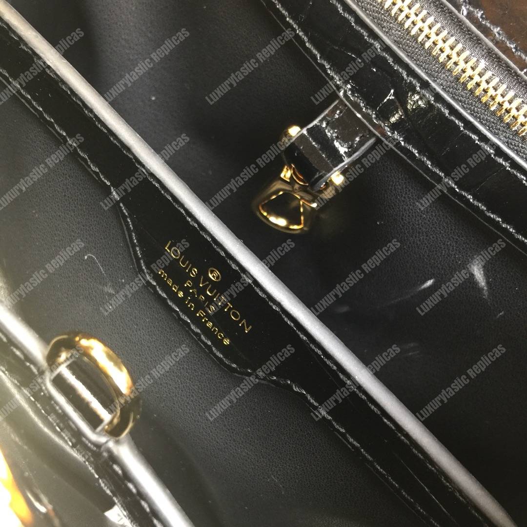 LV Capucines BB Crocodilien Brillant Noir