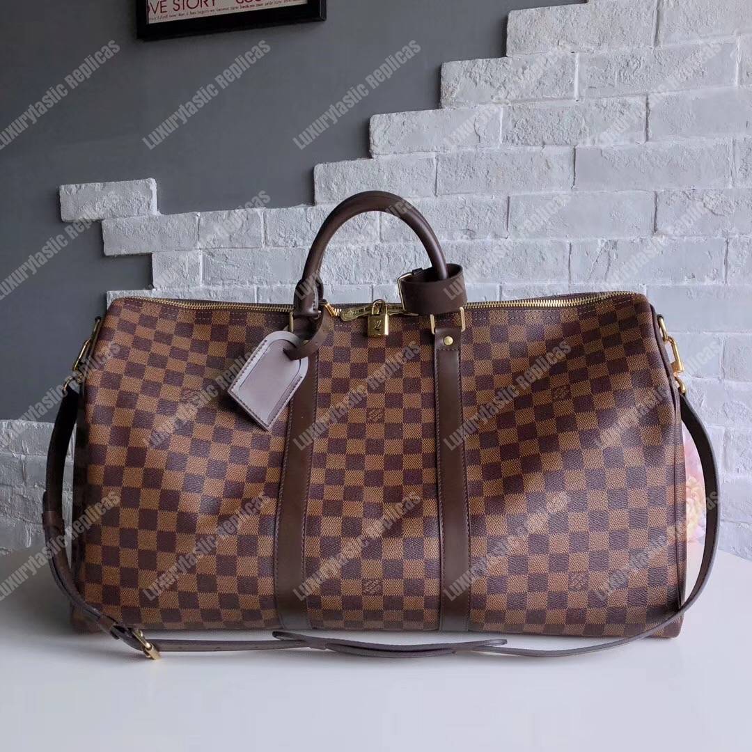 LV Keepall Bandouliere 55 Damier Ebene