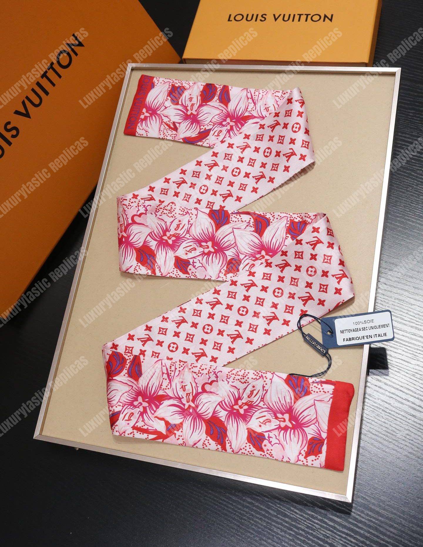 LV Monokinawa Bandeau Red Hawaiian Floral Monogram Silk Spring 2018
