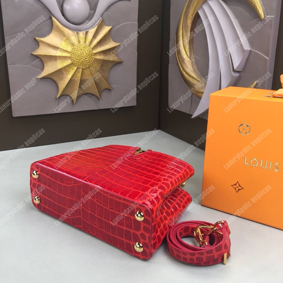 LV Capucines BB Crocodilien Brillant Cherry