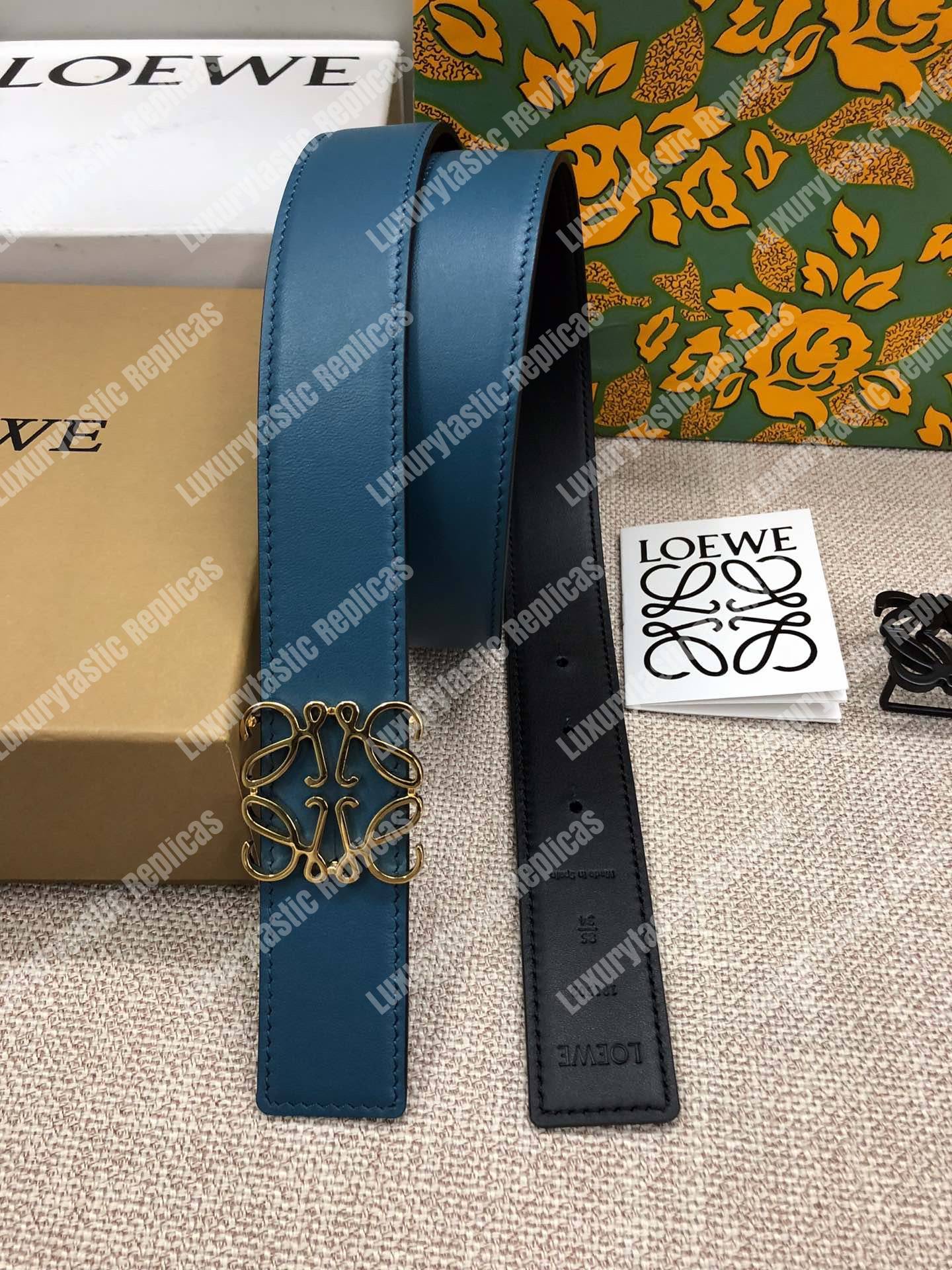Loewe Anagram Belt 3.2Cm Navy Blue