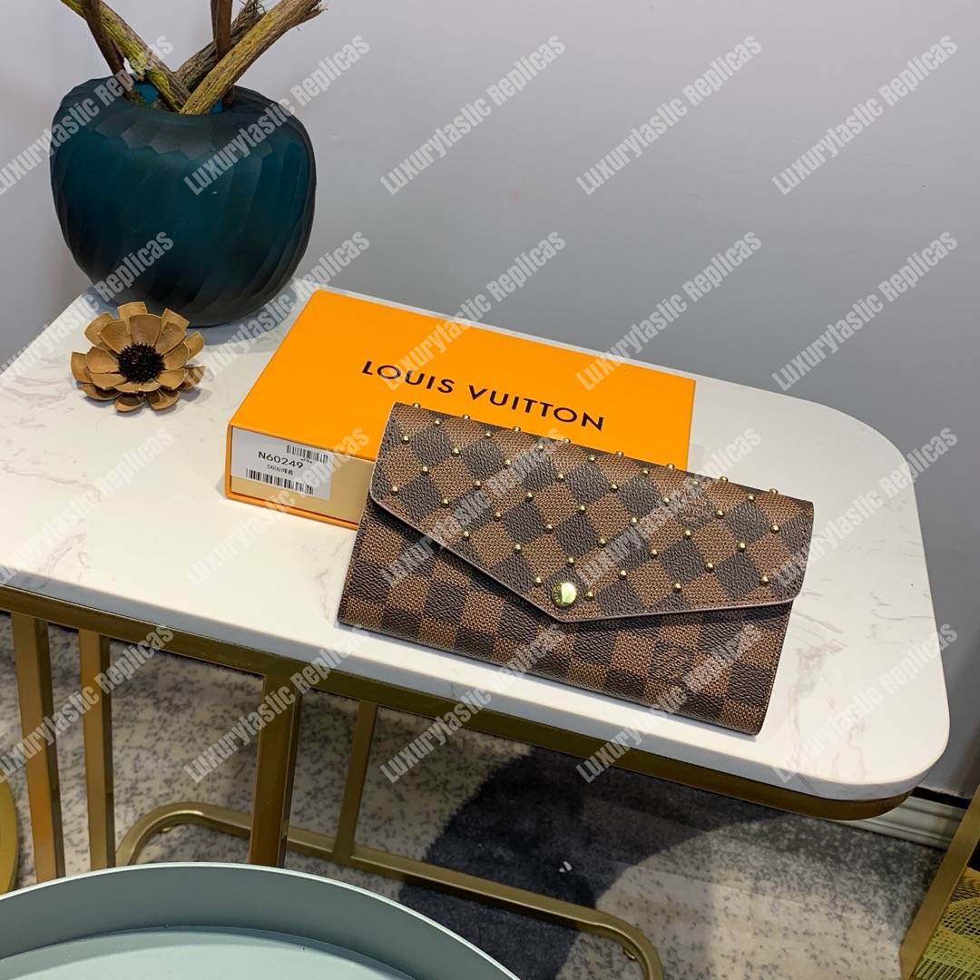 LV Sarah Wallet Damier Ebine Rose Ballerine Pink