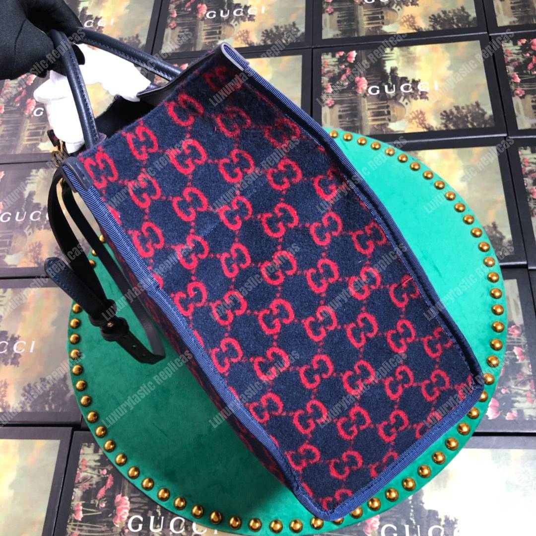 G*u*i gg wool tote blue/red