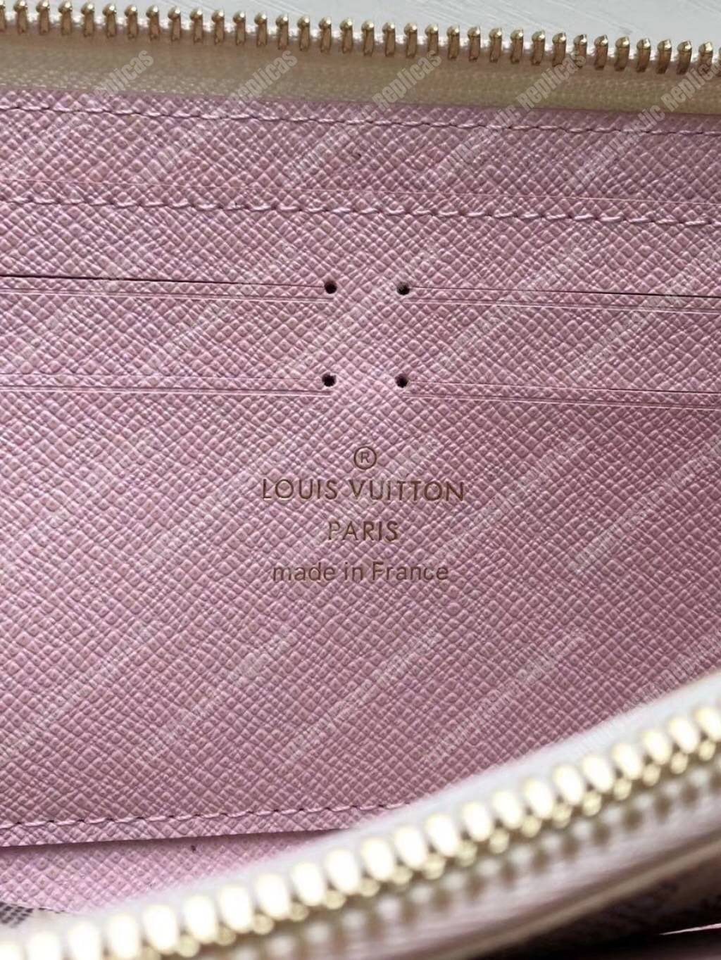 LV Clemence Wallet Damier Azur Canvas Rose Ballerine