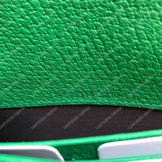G*u*i embroidered leather mini shoulder bag green