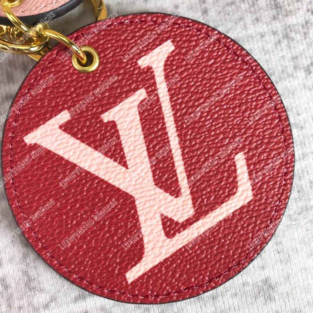 LV Monogram Giant Bag Charm And Key Holder Red Pink