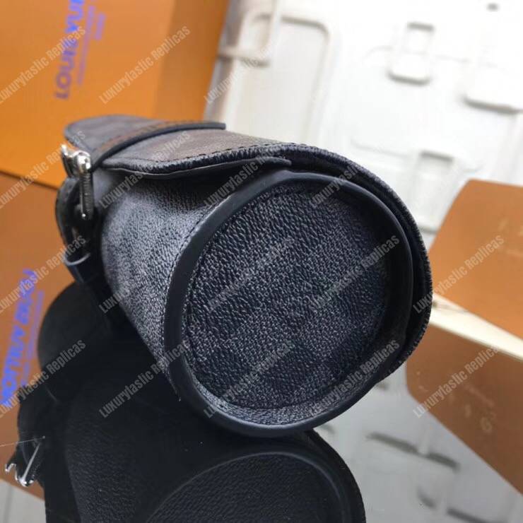 LV 3 Watch Case Damier Graphite Canvas