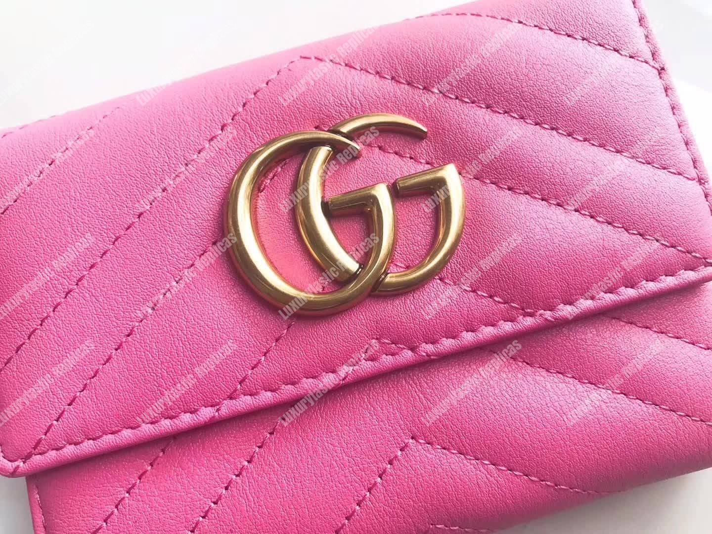 G*u*i gg marmont matelassé wallet bright pink