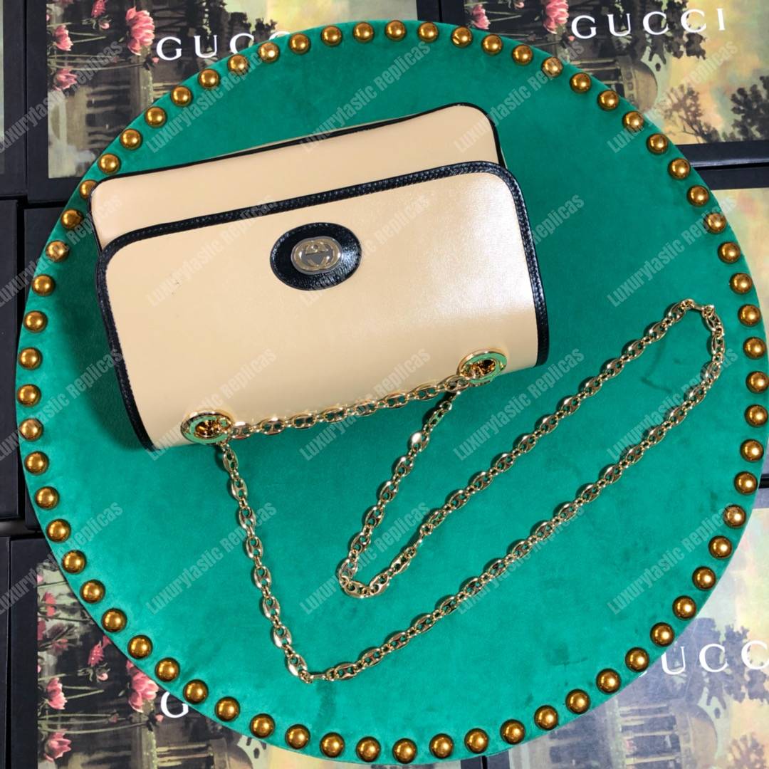 G*u*i leather small shoulder bag beige