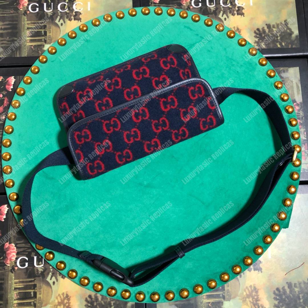 G*u*i gg wool belt bag blue/red