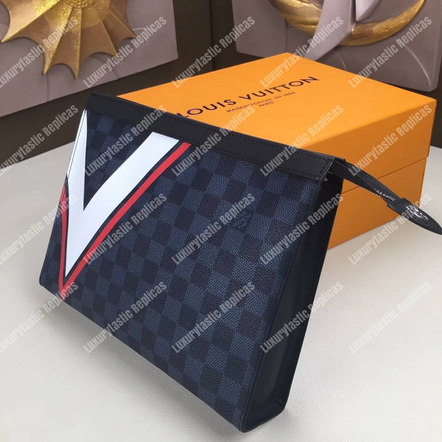 LV Pochette Voyage MM Damier Cobalt Canvas
