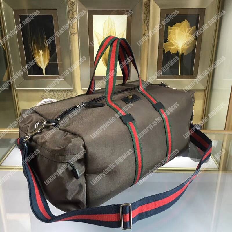 G*u*i technical canvas duffle brown