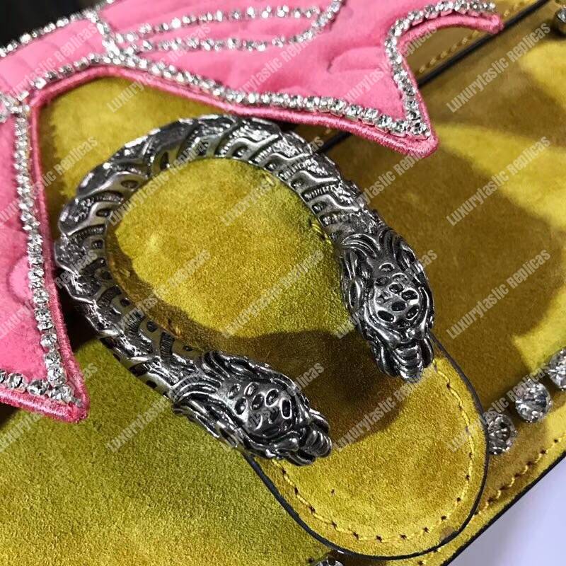 G*u*i dionysus crystal and bow small shoulder bag yellow
