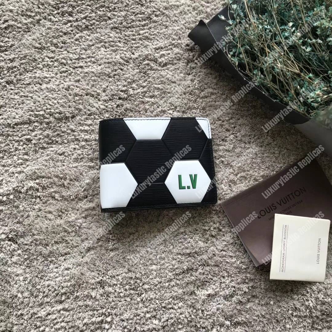 LV Slender Wallet Epi Leather Hexagon Black