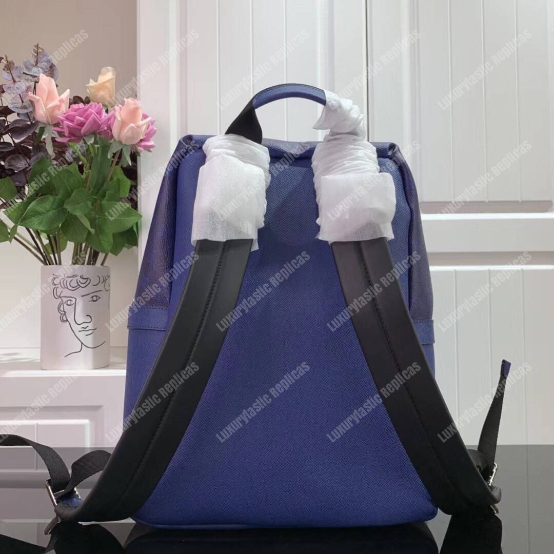 LV Discovery Backpack PM Taiga Leather Monogram Cobalt