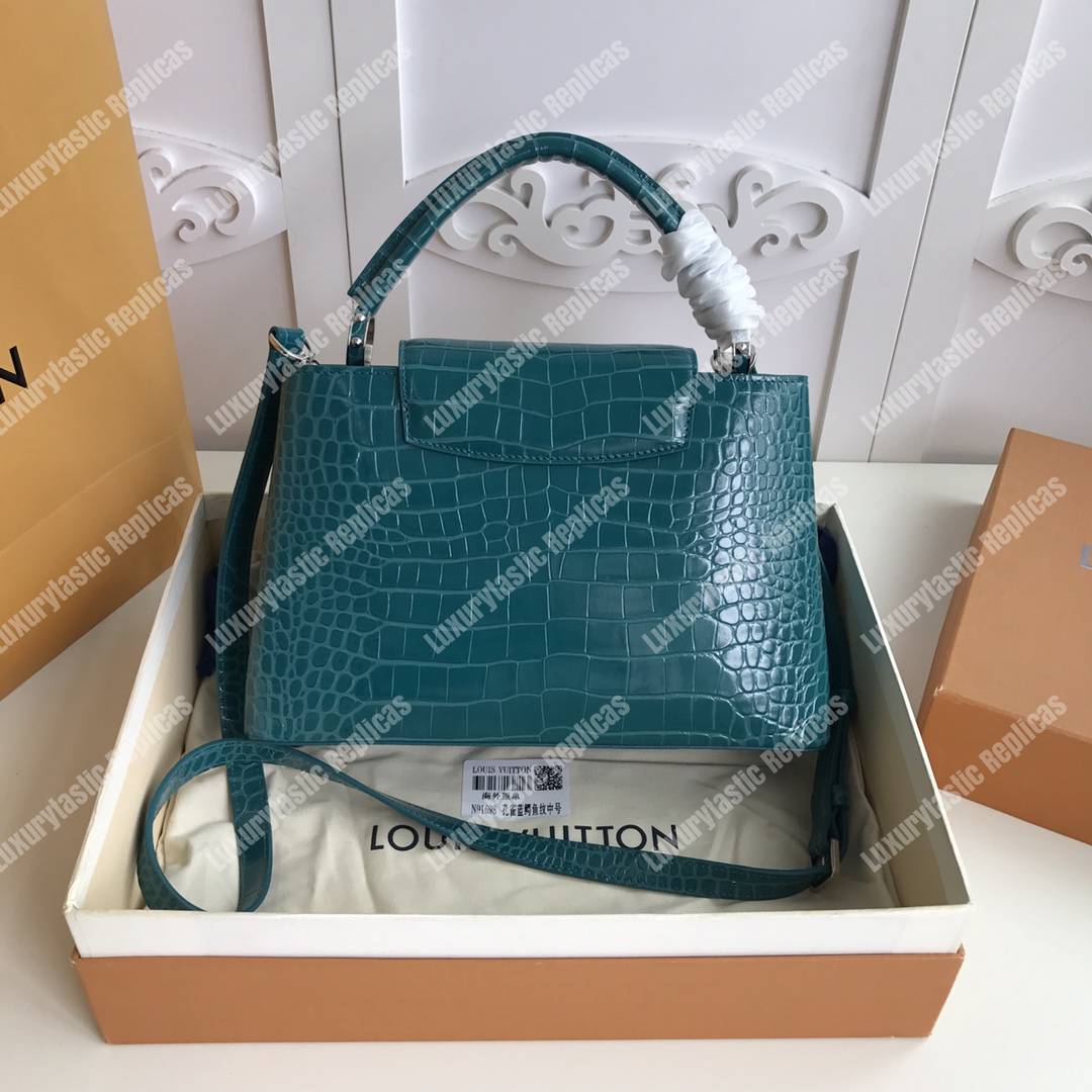 LV Capucines PM Crocodilien Mat Cactus