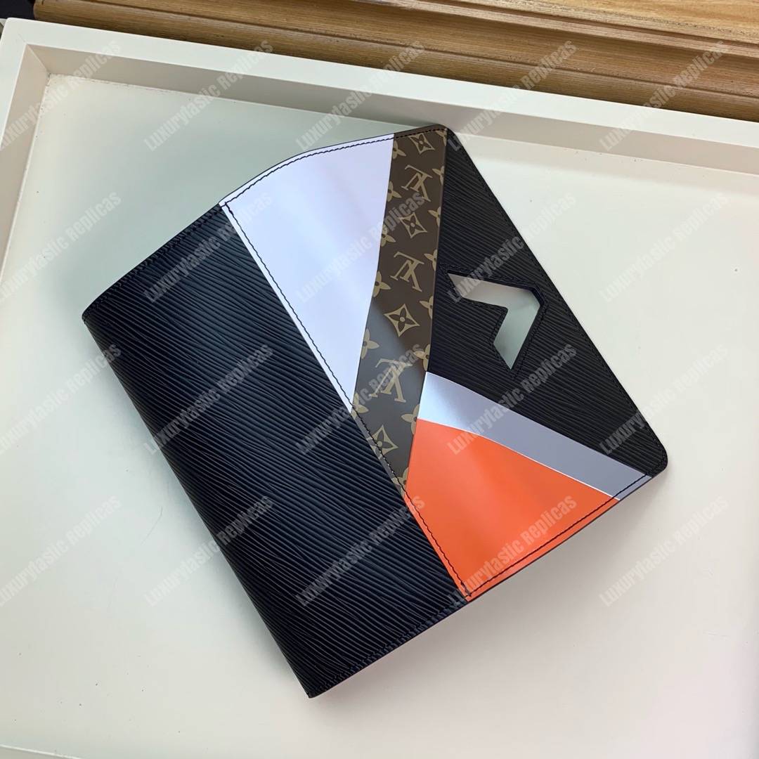 LV Twist Wallet Epi Leather Monogram Noir Tan