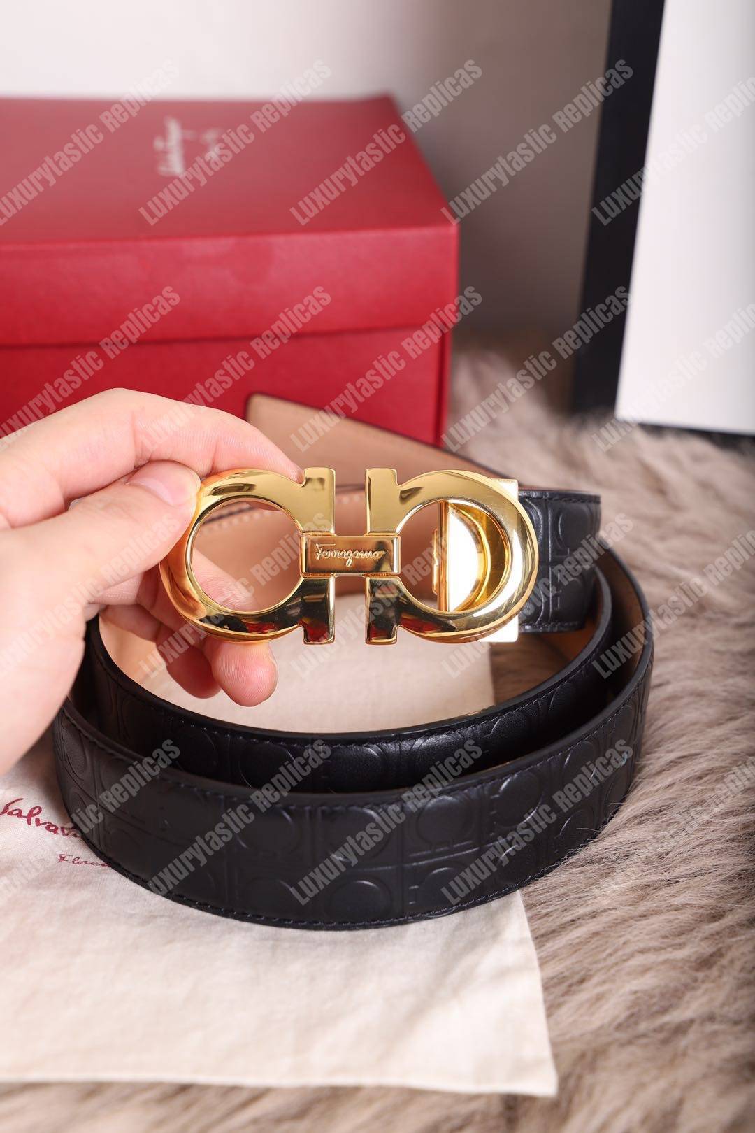 ﻿Salvatore Ferragamo Adjustable Gancini Belt