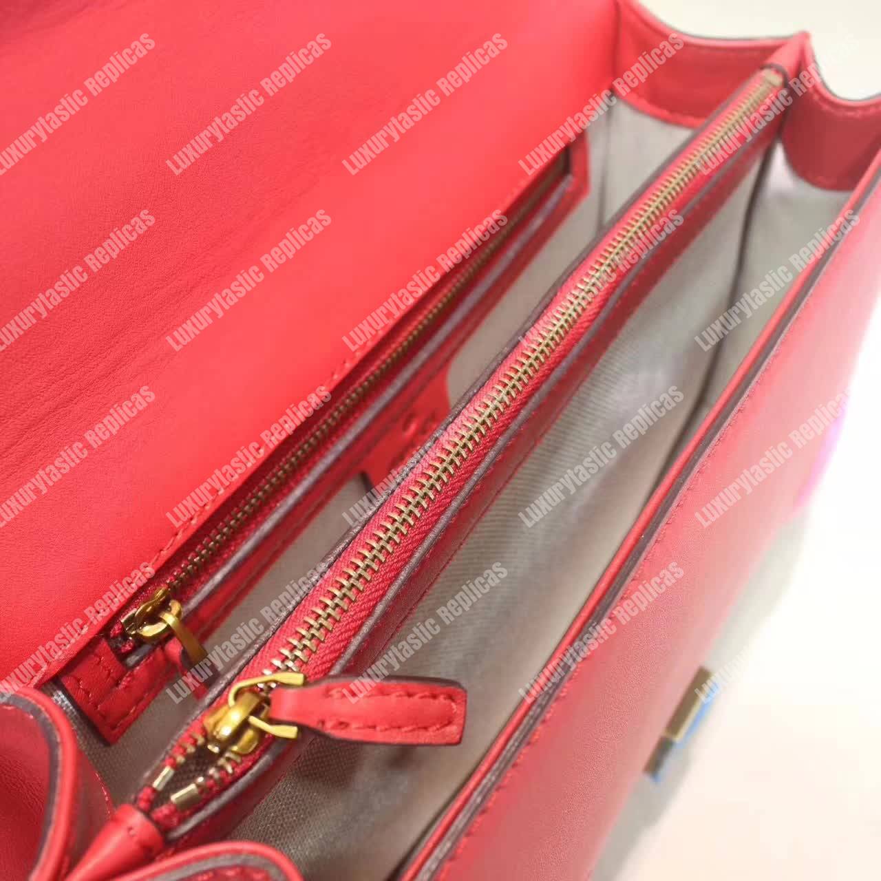 g*u*i gg marmont leather shoulder bag He**ts red