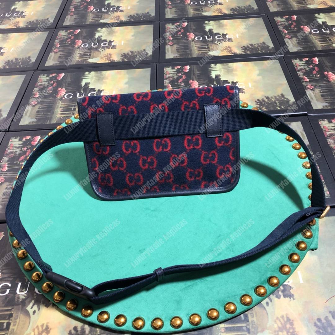 G*u*i gg wool belt bag blue/red