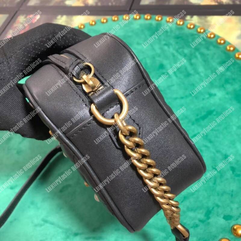 G*u*i gg marmont small matelassé shoulder bag with pearls black