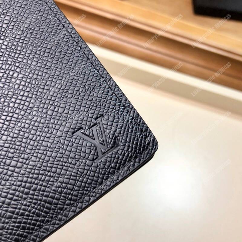 LV Taiga Leather Pocket Organizer Noir