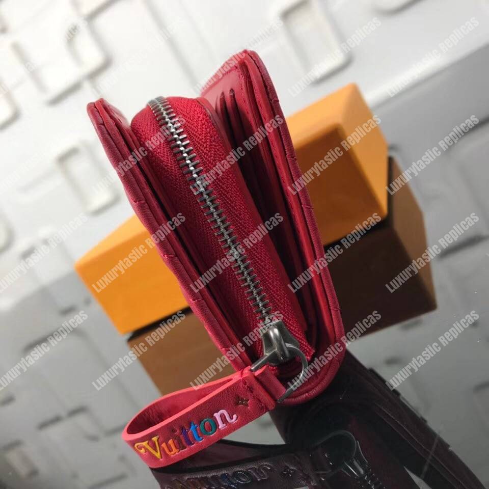 LV New Wave Zipped Compact Wallet Red