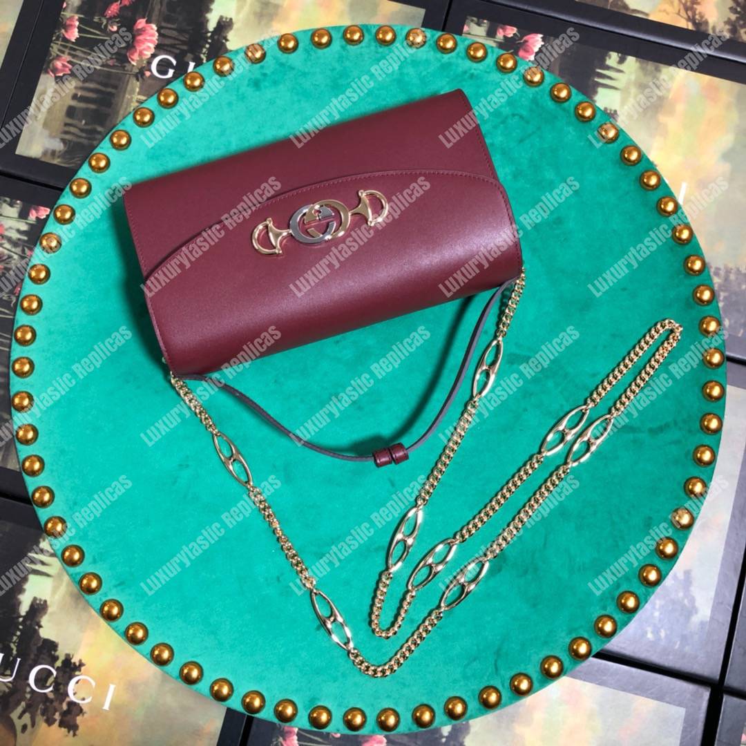 G*u*i zumi burgundy smooth leather small shoulder bag