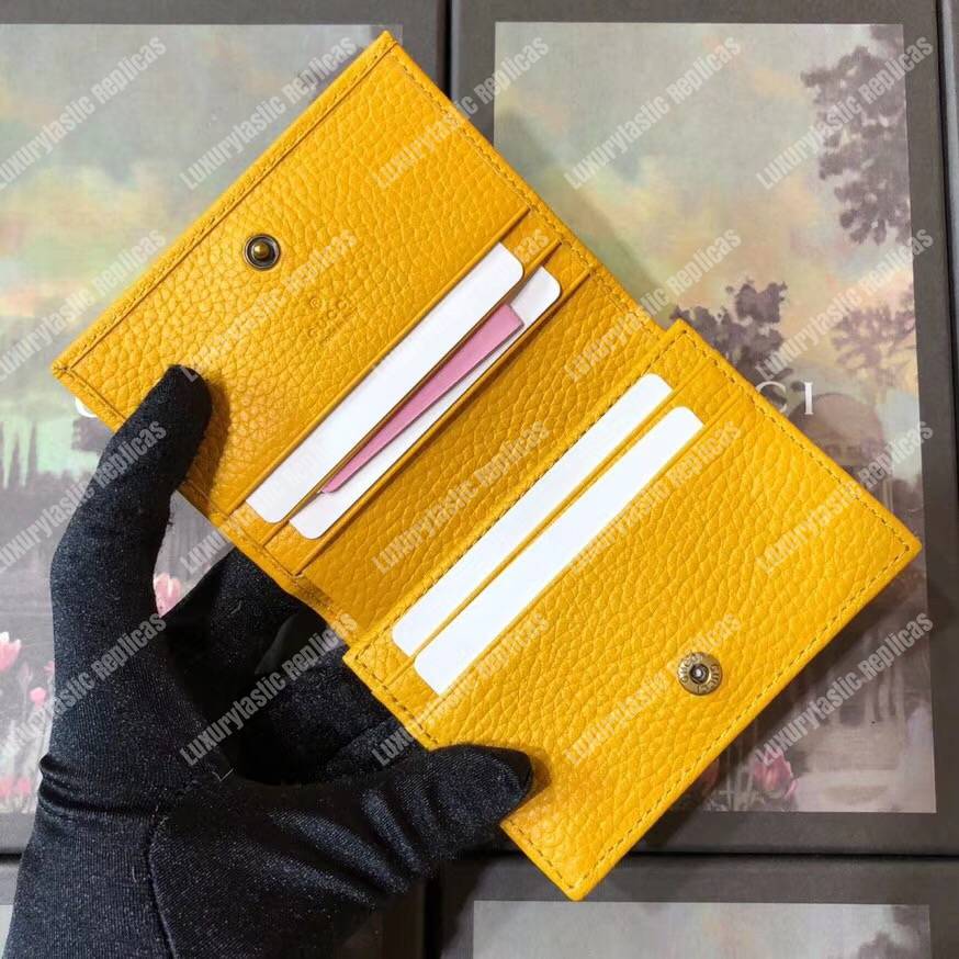 G*u*i garden leather wallet yellow with bat
