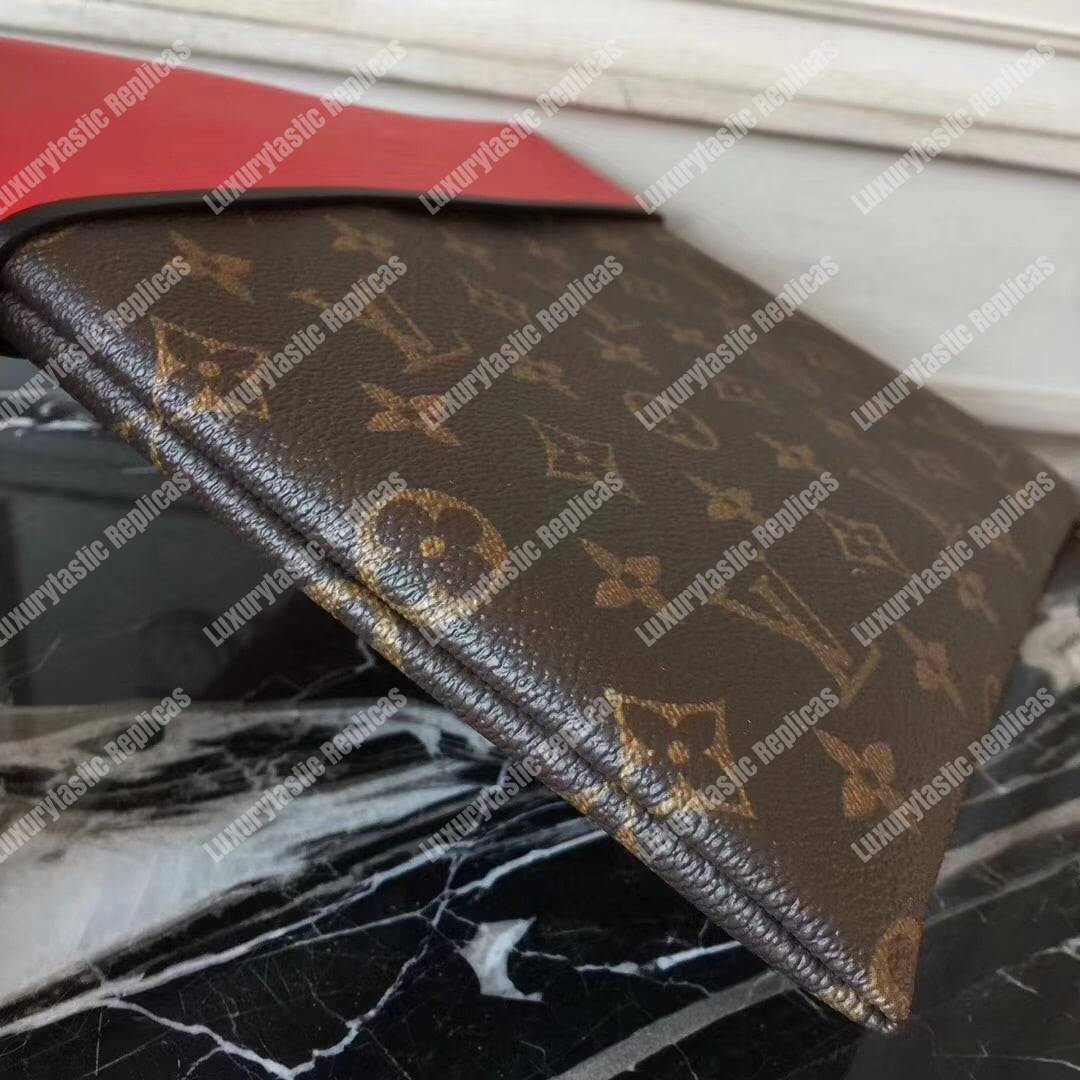 LV Pochette Tuileries Monogram Coated Canvas Red