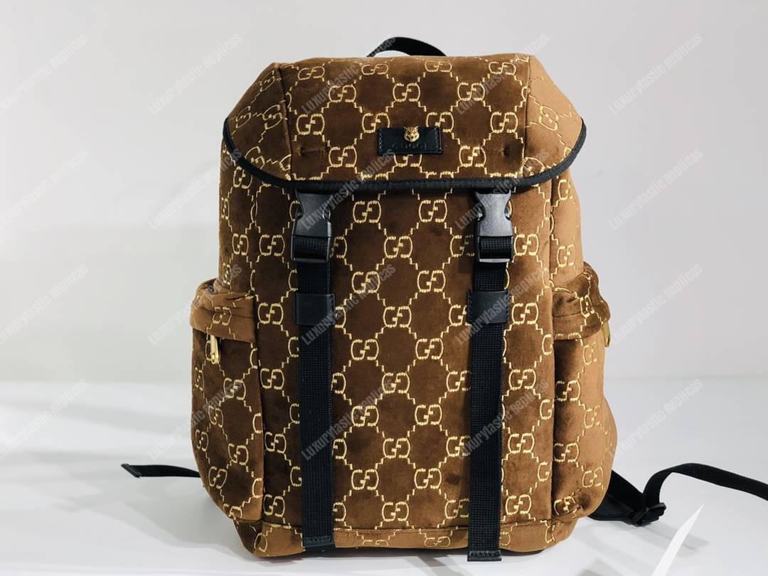 G*u*i medium gg velvet backpack brown