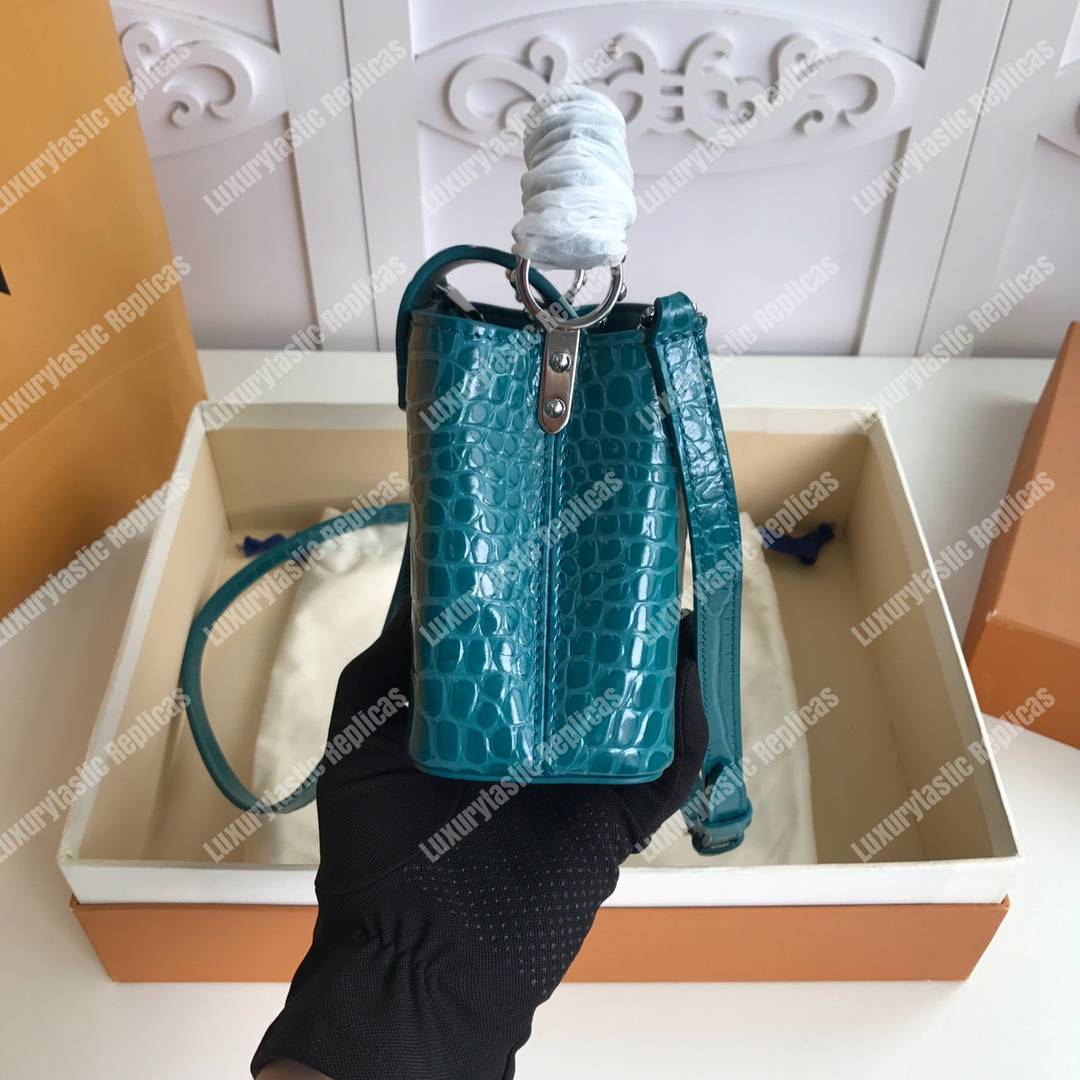 LV Capucines Mini Crocodilien Mat Cactus