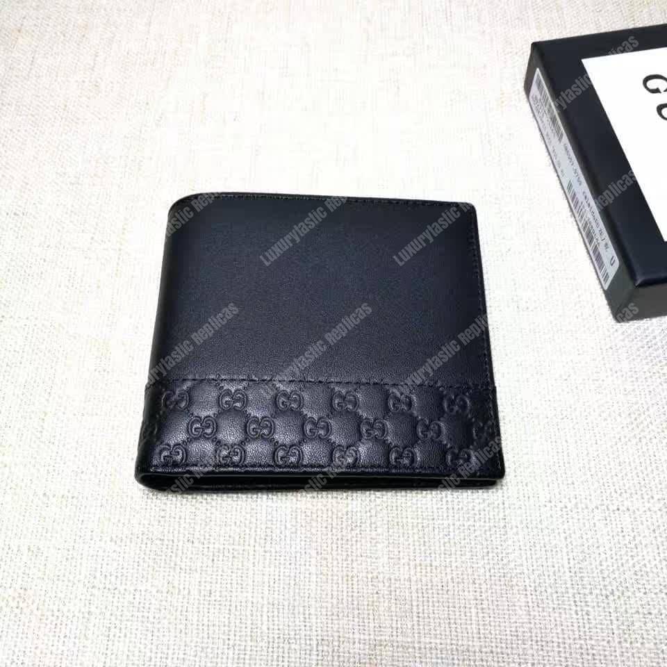 G*u*i gg leather wallet with microG*u*issima black